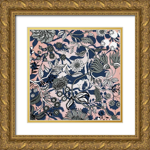 Tropic Flower 1 Gold Ornate Wood Framed Art Print with Double Matting by Kimberly, Allen