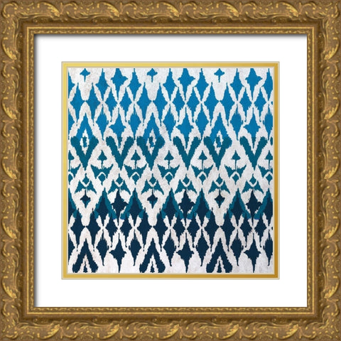 Ikat 2 Gold Ornate Wood Framed Art Print with Double Matting by Kimberly, Allen
