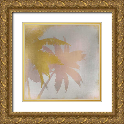 Palms at Sunset 1 Gold Ornate Wood Framed Art Print with Double Matting by Allen, Kimberly