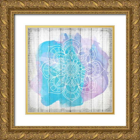 Watercolor Mandala 1 Gold Ornate Wood Framed Art Print with Double Matting by Allen, Kimberly