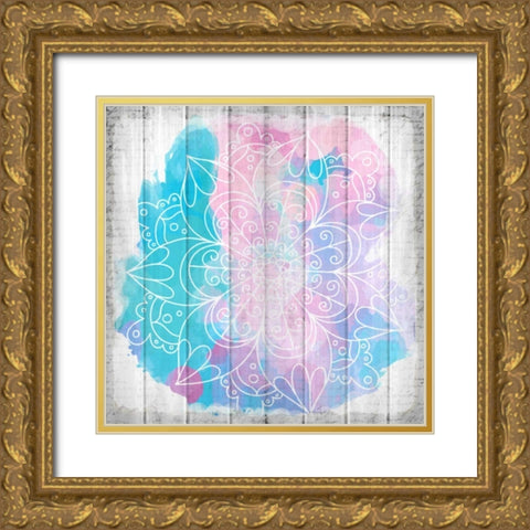 Watercolor Mandala 3 Gold Ornate Wood Framed Art Print with Double Matting by Allen, Kimberly