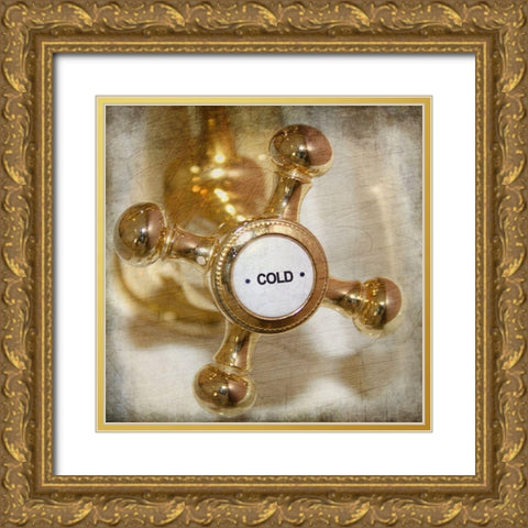 Faucet Cold Gold Ornate Wood Framed Art Print with Double Matting by Kimberly, Allen