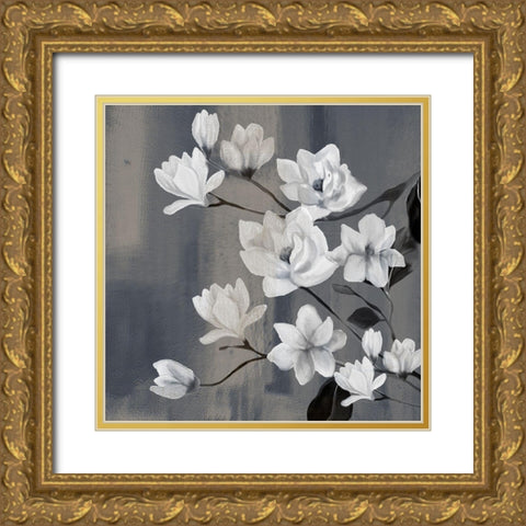 Magnolia Branches 2 Gold Ornate Wood Framed Art Print with Double Matting by Kimberly, Allen
