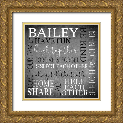 Family Always Gold Ornate Wood Framed Art Print with Double Matting by Kimberly, Allen