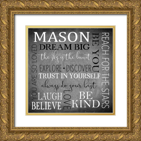 Kids Name Gold Ornate Wood Framed Art Print with Double Matting by Kimberly, Allen