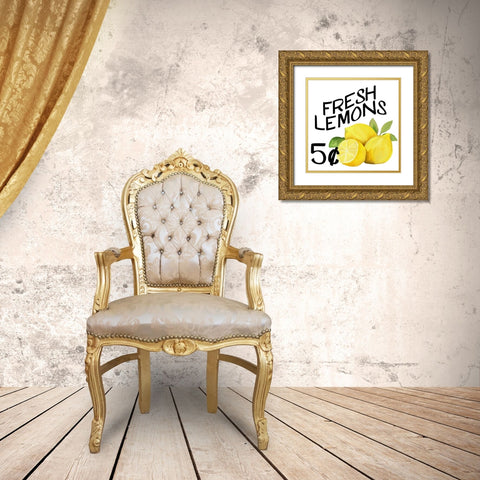 Fresh Lemons 1 Gold Ornate Wood Framed Art Print with Double Matting by Kimberly, Allen
