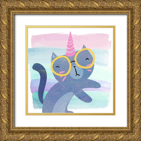 Kittyhorn Ombre 1 Gold Ornate Wood Framed Art Print with Double Matting by Kimberly, Allen