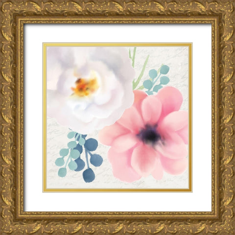 Spring Floral 2 Gold Ornate Wood Framed Art Print with Double Matting by Kimberly, Allen