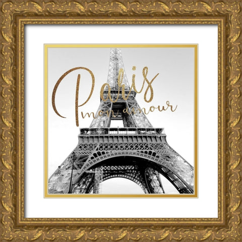 Paris Mon Amour 2 V2 Gold Ornate Wood Framed Art Print with Double Matting by Allen, Kimberly
