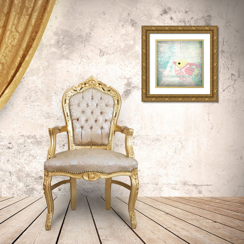 Paris Bird 2 Gold Ornate Wood Framed Art Print with Double Matting by Allen, Kimberly