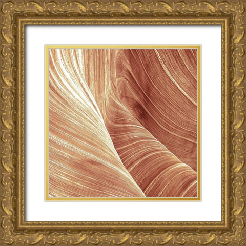 Sandstone Waves Gold Ornate Wood Framed Art Print with Double Matting by Kimberly, Allen