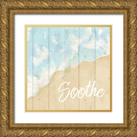 Seaside Soothe Gold Ornate Wood Framed Art Print with Double Matting by Allen, Kimberly