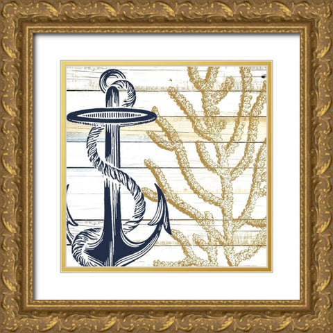 Ocean Day 1 Gold Ornate Wood Framed Art Print with Double Matting by Kimberly, Allen