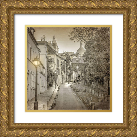 Streets of Paris 1 Gold Ornate Wood Framed Art Print with Double Matting by Allen, Kimberly