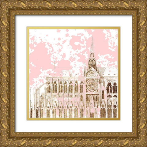 Bonjour Paris 3 Gold Ornate Wood Framed Art Print with Double Matting by Allen, Kimberly