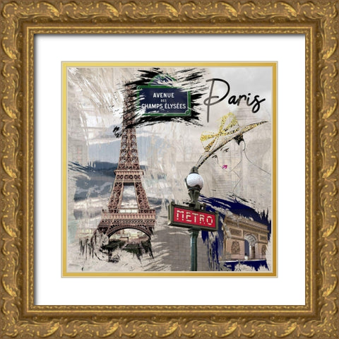 Paris Paris Gold Ornate Wood Framed Art Print with Double Matting by Allen, Kimberly