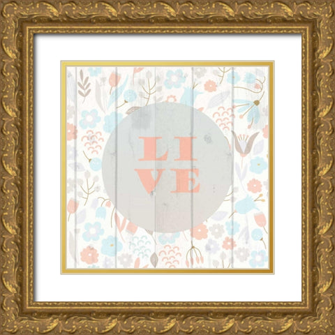 Spring Live Gold Ornate Wood Framed Art Print with Double Matting by Allen, Kimberly