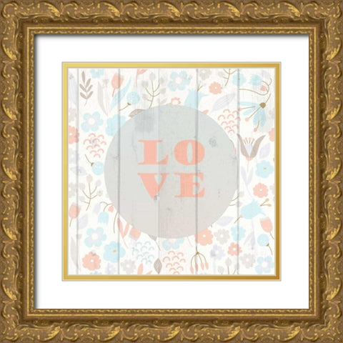 Spring Love Gold Ornate Wood Framed Art Print with Double Matting by Allen, Kimberly