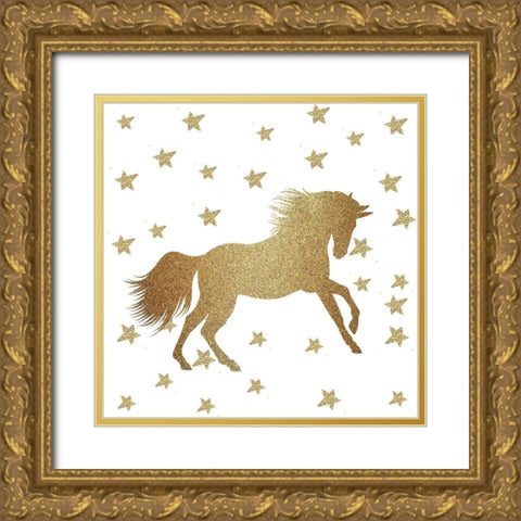 Life is all Unicorns 1 v2 Gold Ornate Wood Framed Art Print with Double Matting by Allen, Kimberly