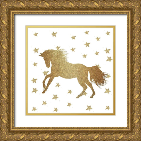 Life is all Unicorns 3 v2 Gold Ornate Wood Framed Art Print with Double Matting by Allen, Kimberly