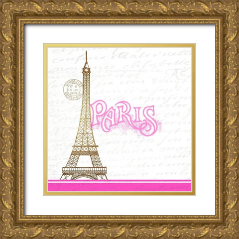 I LOVE Paris 1 Gold Ornate Wood Framed Art Print with Double Matting by Allen, Kimberly