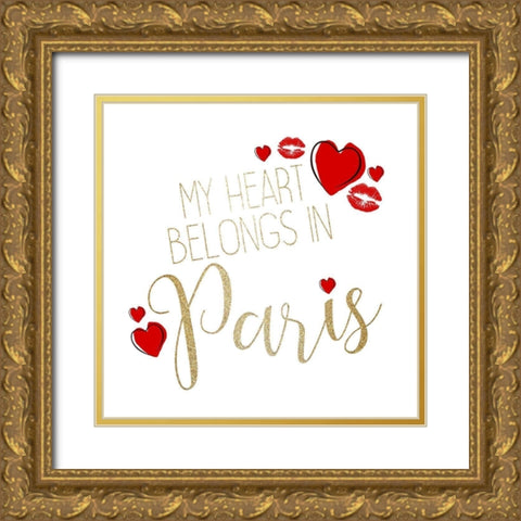 My Heart 2 Gold Ornate Wood Framed Art Print with Double Matting by Allen, Kimberly