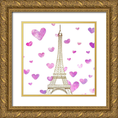 To Paris 1 Gold Ornate Wood Framed Art Print with Double Matting by Allen, Kimberly