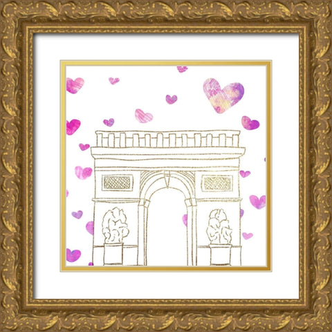 To Paris 3 Gold Ornate Wood Framed Art Print with Double Matting by Allen, Kimberly