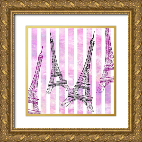 In Paris 3 Gold Ornate Wood Framed Art Print with Double Matting by Allen, Kimberly