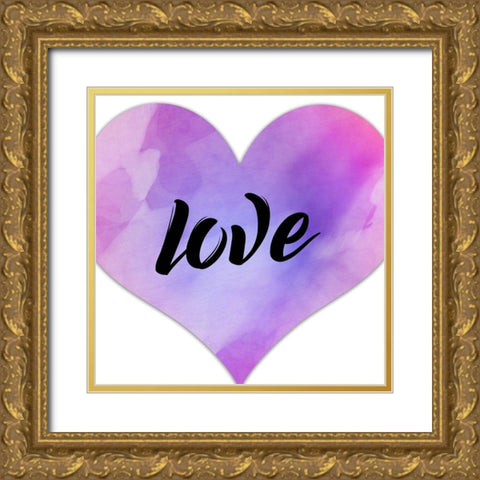 Love 1 Gold Ornate Wood Framed Art Print with Double Matting by Allen, Kimberly