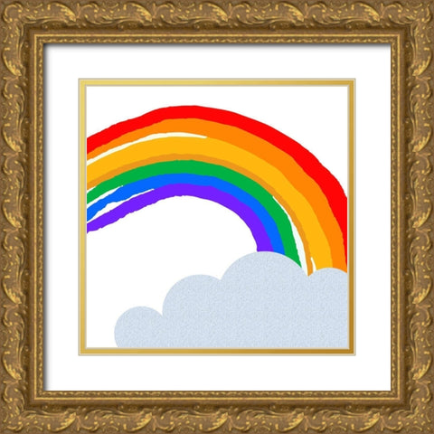 Rainbow 3 Gold Ornate Wood Framed Art Print with Double Matting by Allen, Kimberly