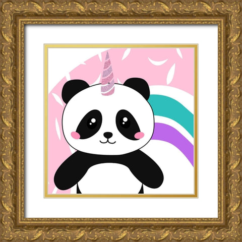 Pandacorn 1 Gold Ornate Wood Framed Art Print with Double Matting by Allen, Kimberly