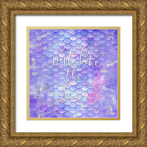 Like the Sea B Gold Ornate Wood Framed Art Print with Double Matting by Allen, Kimberly