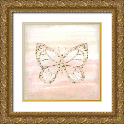 Butterfly Script 1 Gold Ornate Wood Framed Art Print with Double Matting by Allen, Kimberly