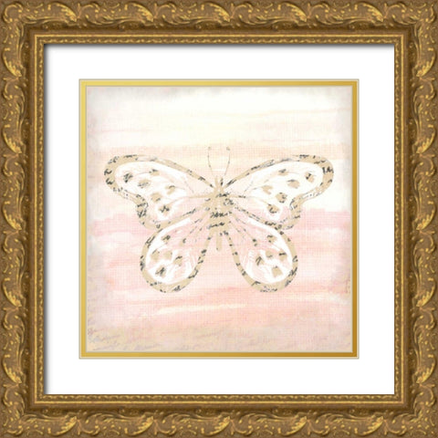 Butterfly Script 2 Gold Ornate Wood Framed Art Print with Double Matting by Allen, Kimberly