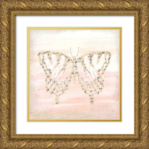 Butterfly Script 3 Gold Ornate Wood Framed Art Print with Double Matting by Allen, Kimberly