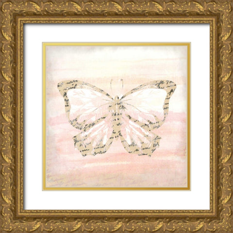 Butterfly Script 4 Gold Ornate Wood Framed Art Print with Double Matting by Allen, Kimberly