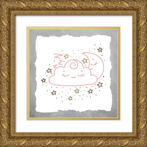 Twinkle 3 Grey Gold Ornate Wood Framed Art Print with Double Matting by Allen, Kimberly