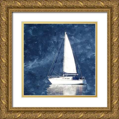 Into the Blue Gold Ornate Wood Framed Art Print with Double Matting by Allen, Kimberly