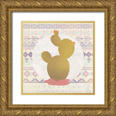 Ethnic Cactus 3 Gold Ornate Wood Framed Art Print with Double Matting by Allen, Kimberly