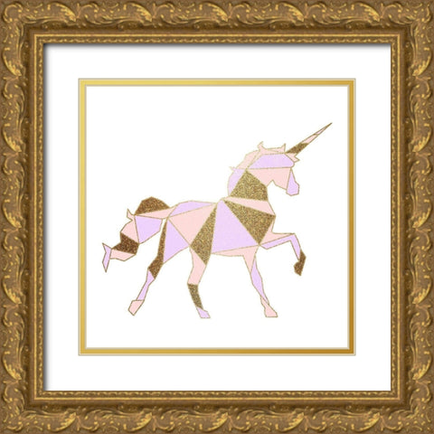 Unicorn Lines 1 Gold Ornate Wood Framed Art Print with Double Matting by Allen, Kimberly