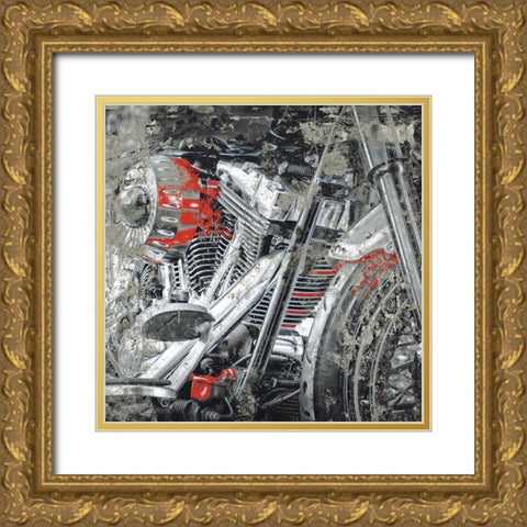 Grunge Bike 2 Gold Ornate Wood Framed Art Print with Double Matting by Allen, Kimberly