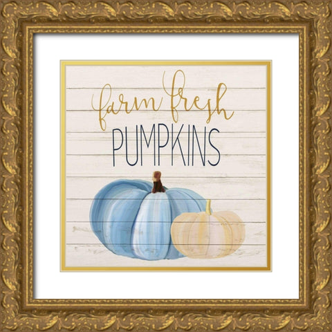 Farm Fresh Pumpkins Gold Ornate Wood Framed Art Print with Double Matting by Allen, Kimberly