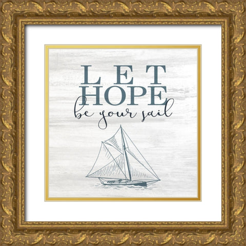 Let Love Hope 2 Gold Ornate Wood Framed Art Print with Double Matting by Allen, Kimberly