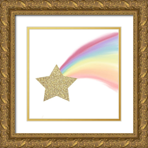 Sparkle Unicorn 3 Gold Ornate Wood Framed Art Print with Double Matting by Allen, Kimberly