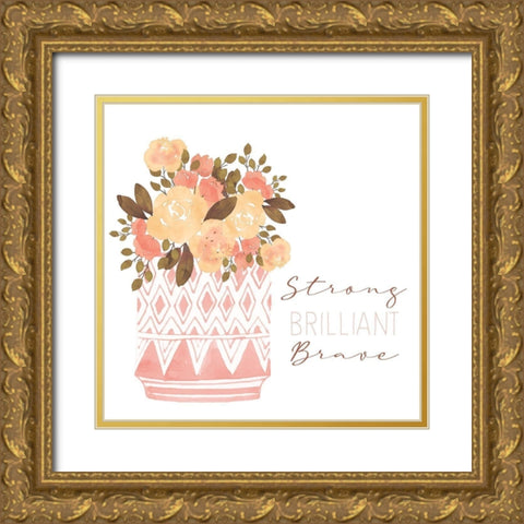 Strong 1 Gold Ornate Wood Framed Art Print with Double Matting by Allen, Kimberly