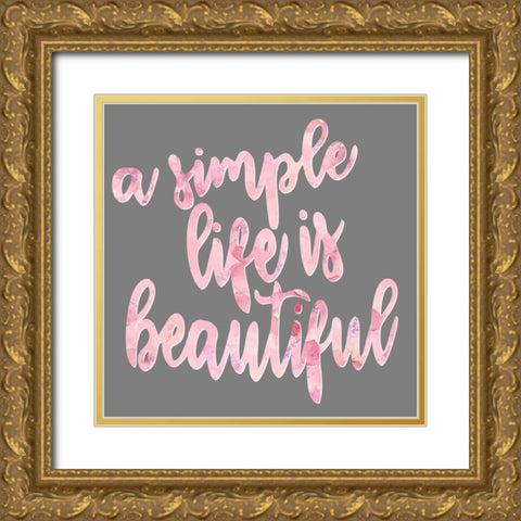 A Simple Life Gold Ornate Wood Framed Art Print with Double Matting by Allen, Kimberly