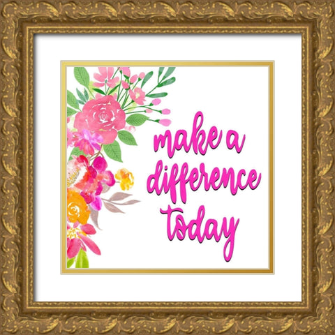 Make A Difference Gold Ornate Wood Framed Art Print with Double Matting by Allen, Kimberly