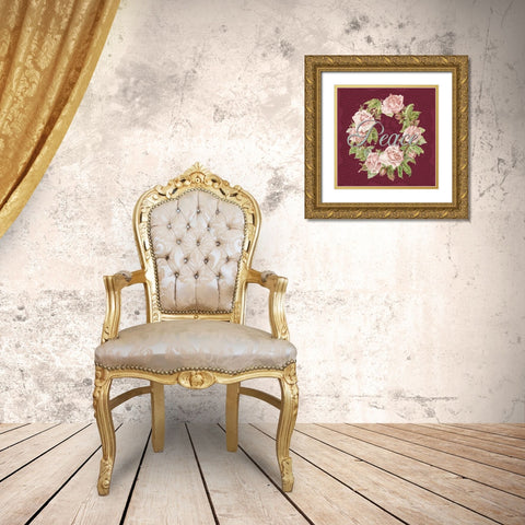 Peace Gold Ornate Wood Framed Art Print with Double Matting by Allen, Kimberly