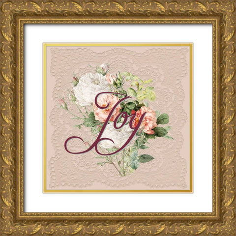 Joy Gold Ornate Wood Framed Art Print with Double Matting by Allen, Kimberly